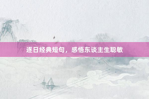逐日经典短句,感悟东谈主生聪敏